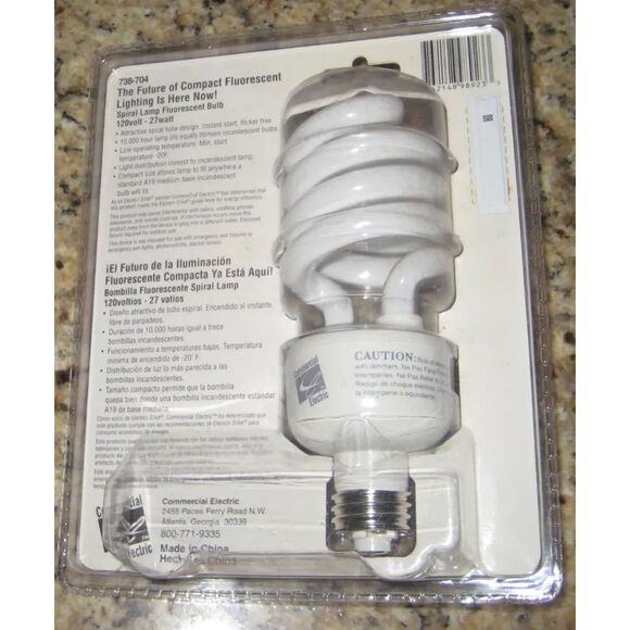 Commercial Electric 75 Watt Light Output SPIRAL LAMP, Medium Base CFL - Picture 2 of 2